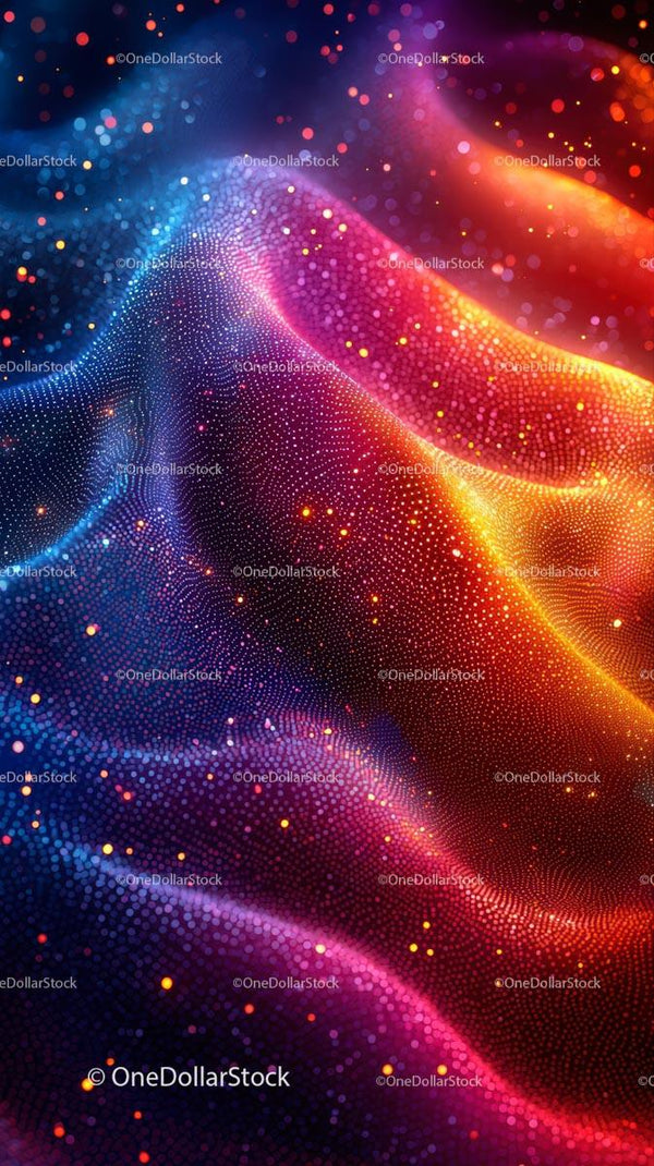 Vibrant Abstract Digital Wave with Neon Particles for Technology Projects