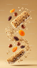Crunchy granola bars with nuts and dried fruits