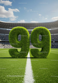 Grass Turf Number 99 on Sport Stadium Field