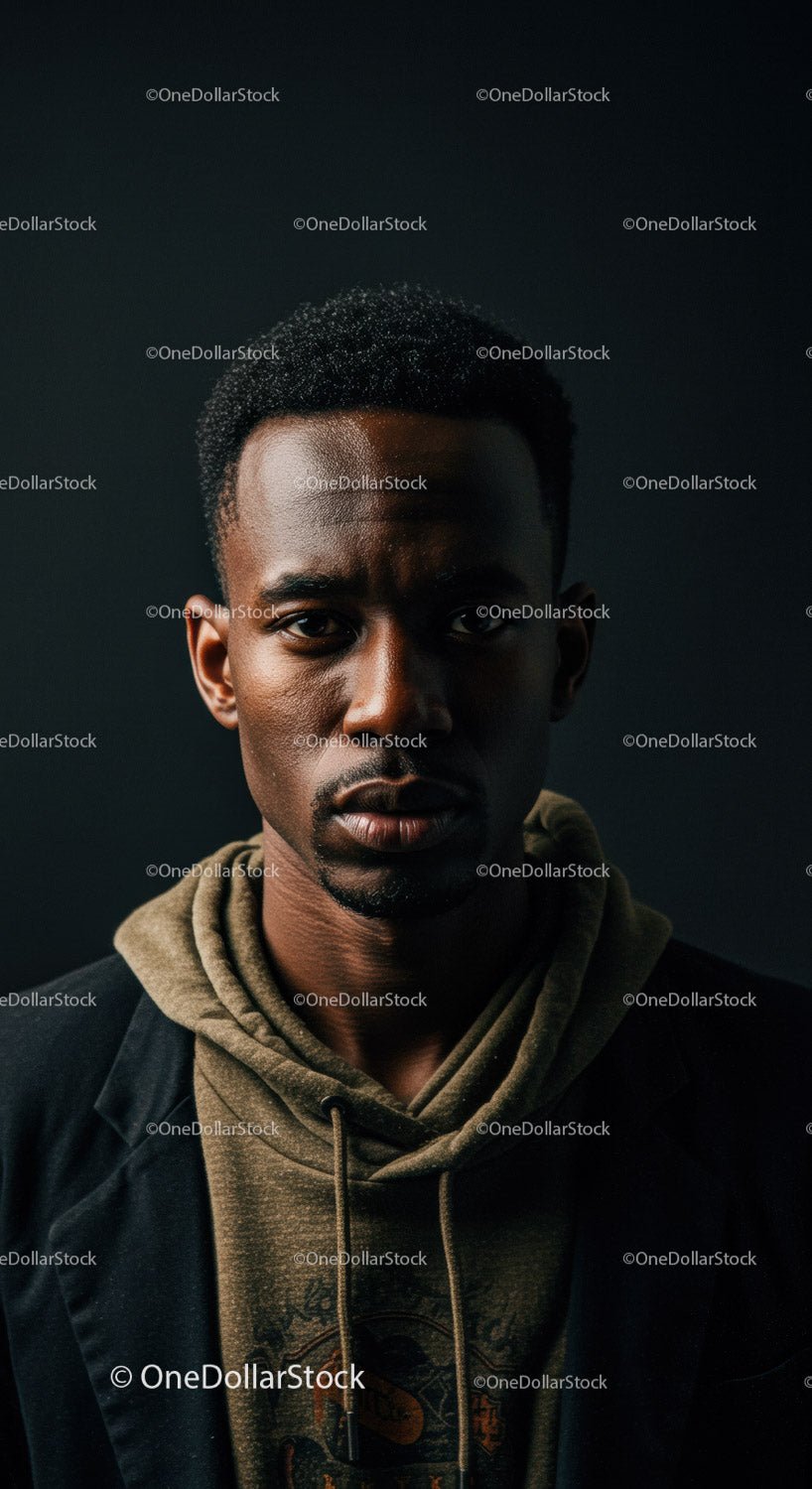 Pensive young man in casual urban outfit portrait
