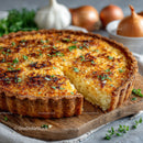 Savory Potato Quiche with Crispy Crust and Cheesy Filling