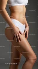 Slim Toned Female Body in White Sportswear with Fitness Focus