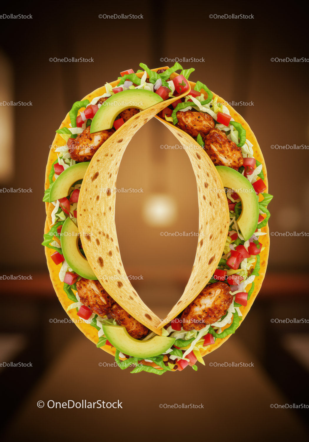 Fresh Chicken Avocado Taco with Colorful Vegetables