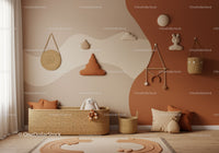 Warm Cozy Nursery Room Decor with Plush Bunny and Cloud Wall Art
