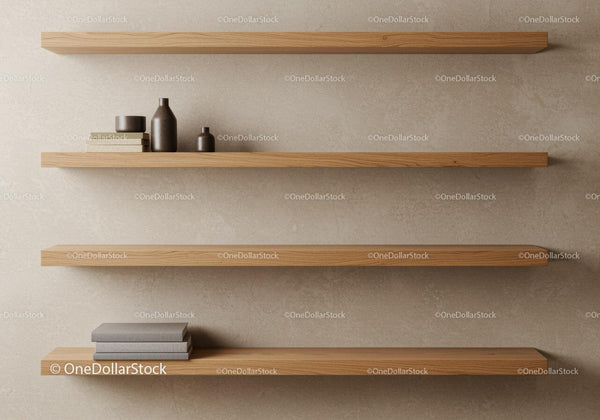 Modern Wooden Wall Shelves with Decor Items for Stylish Interior