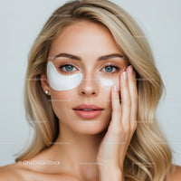 Close-up of Woman Applying Under-Eye Gel Patches for Skincare