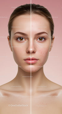 Clear Skin Transformation Demonstrated Through Before and After Comparison