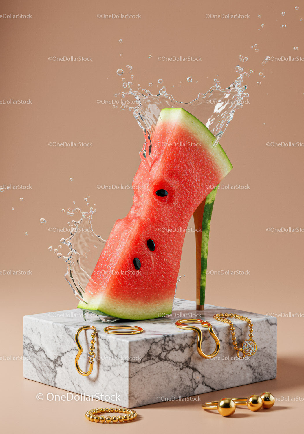 Creative Watermelon High Heel with Jewelry Accents