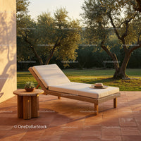 Relaxing Sun Lounger in a Tranquil Garden with Tree Shade