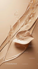 Elegant Metallic Floral Design with Soft Beige Background