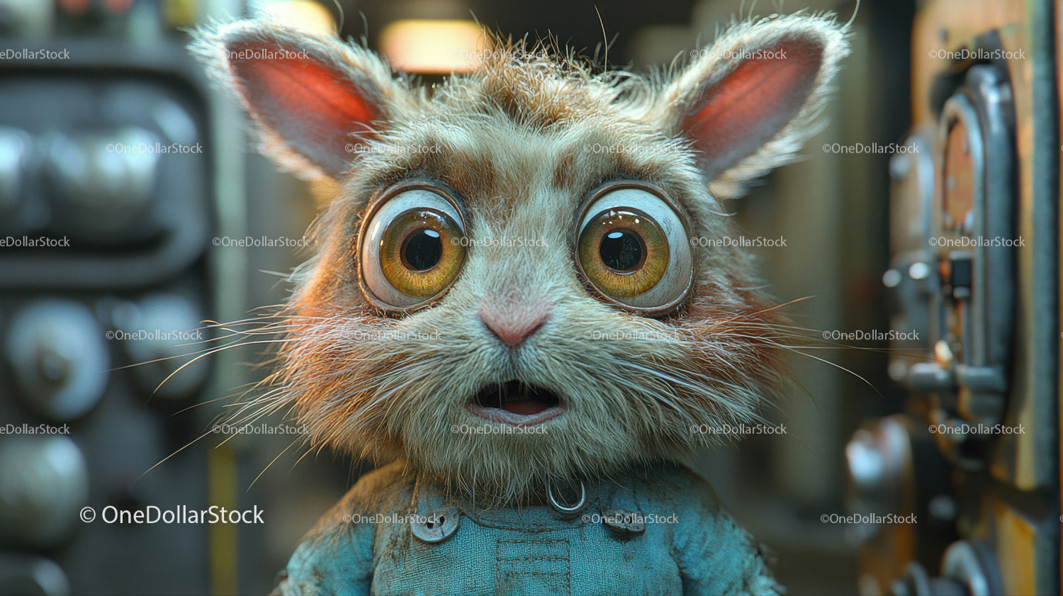Realistic Plush Toy Mouse with Large Eyes for Creative Decor