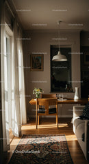 Cozy Dining Area with Natural Light and Classic Decor