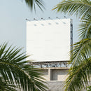 Blank Outdoor Billboard Surrounded by Tropical Palm Trees