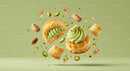 Pistachio Cream-filled Pastry with Nuts and Gold Flakes