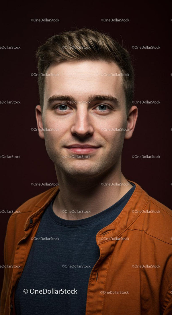 Portret Pewnego Siebie Młodego Mężczyzny w Codziennym Stroju