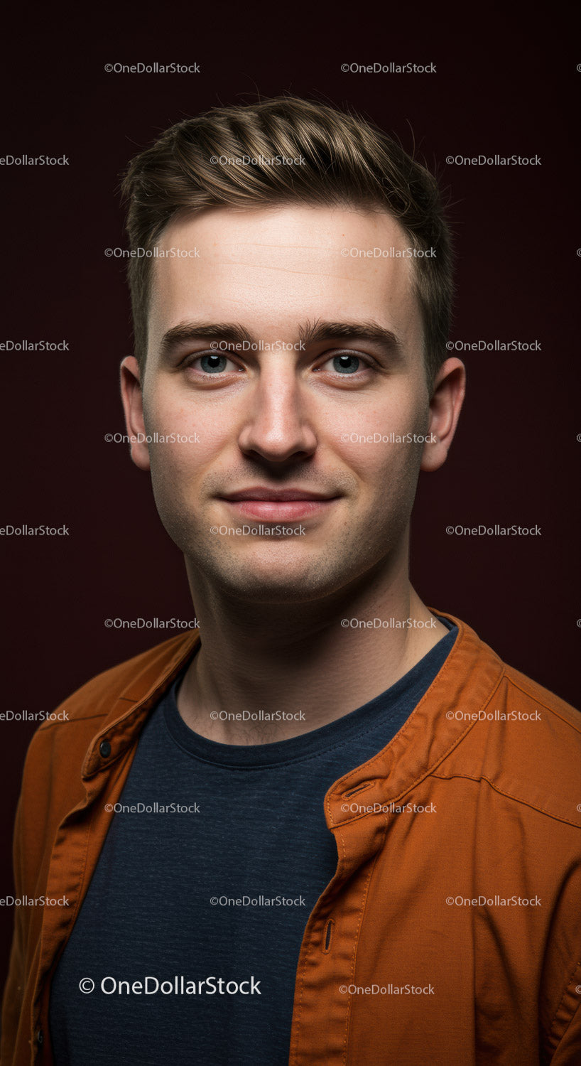 Portret pewnego siebie młodego mężczyzny w swobodnym stroju