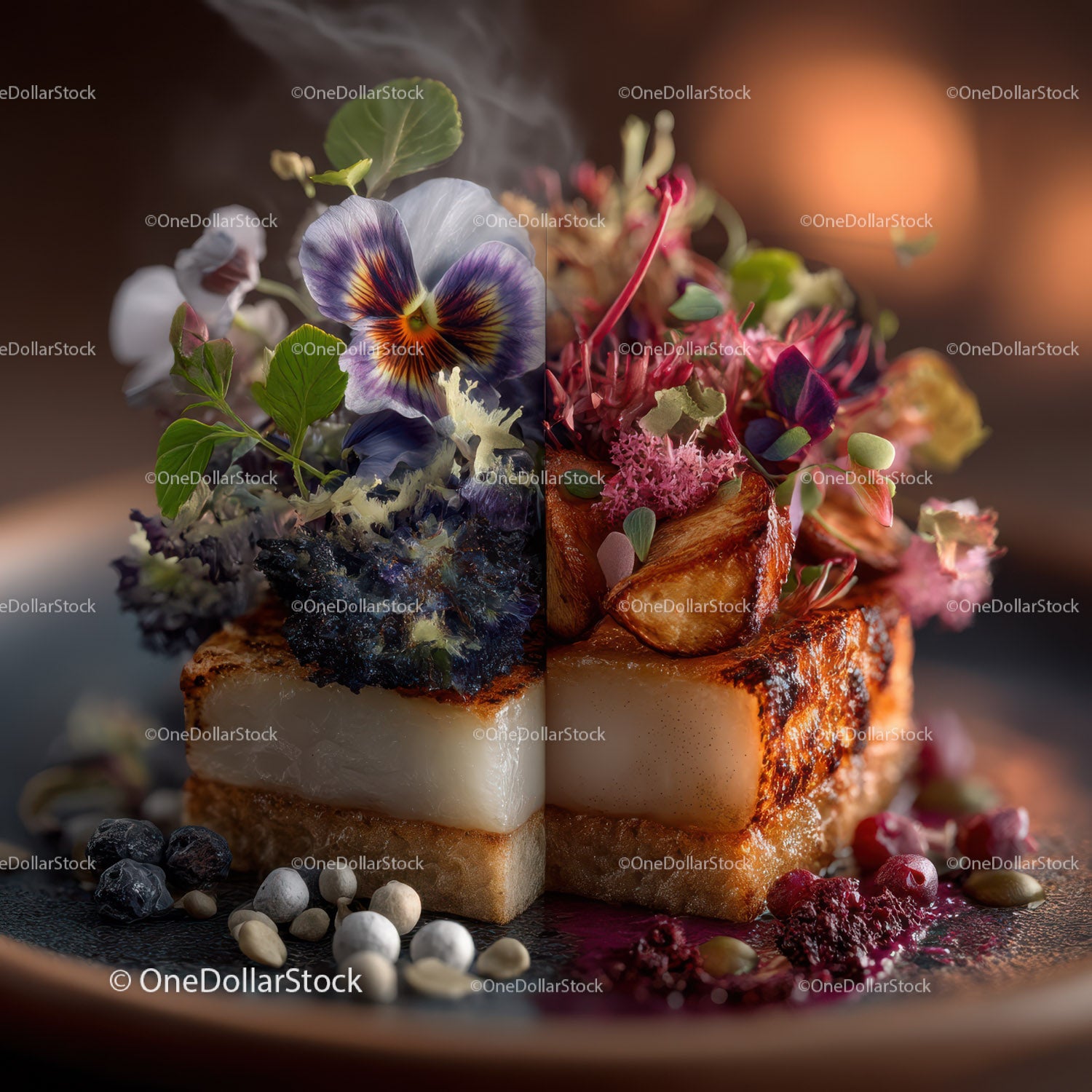 Gourmet Cheese with Edible Flowers and Herb Garnishes for Elegant Dining
