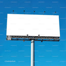 Large blank billboard against clear blue sky