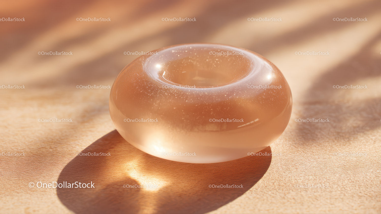Luxurious Golden Glass Gemstone with Sparkling Glitter in Sunlight