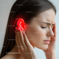 Woman experiencing ear pain with discomfort and headache