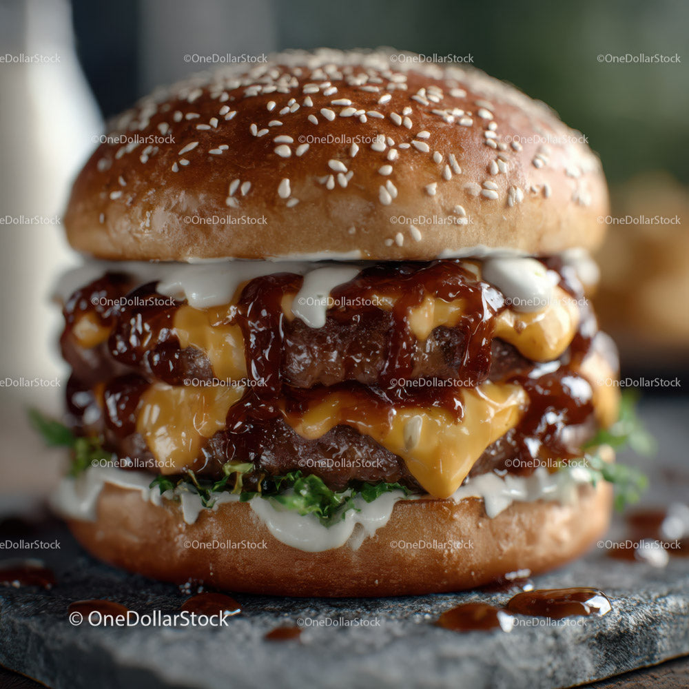 Soczysty cheeseburger z rozpływającym się serem i świeżą sałatą