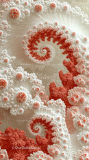 Detailed Abstract Spiral Pattern in Coral Reef Colors