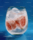 Ice Water with Grapefruit Slices in Clear Glass for Refreshing Summer Drink