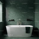 Luxurious Green Marble Bathroom with Elegant Freestanding Bathtub