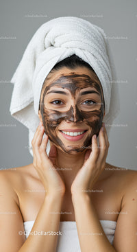 Young Woman With Facial Mask Relaxing At Spa For Skin Rejuvenation