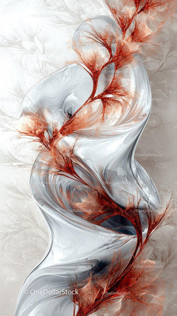 Abstract Fractal Digital Art with Flowing Lines and Elegant Textures