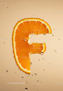 Fresh Orange Slice with Water Droplets on Beige Background