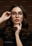 Stylish Woman Wearing Glasses in High-Quality Portrait Photography