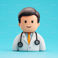Friendly Doctor Figurine with Stethoscope for Healthcare Professionals