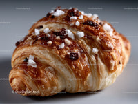 Chocolate Chip Croissant Pastry with Sugar Topping for Breakfast or Dessert