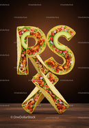 Fresh Tacos Arranged as Letters on Wooden Table
