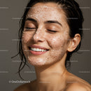 Smiling Woman with Clear Skin and Natural Makeup Portrait