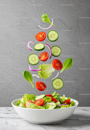 Fresh mixed vegetable salad with vibrant ingredients