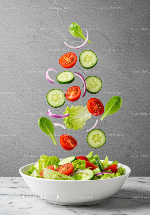 Fresh mixed vegetable salad with vibrant ingredients