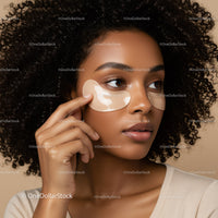 Woman Applying Under Eye Patches for Skincare Beauty