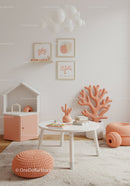 Cozy Modern Kids Playroom with Pastel Decor and Creative Accessories