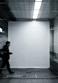 Minimalist Subway Tunnel with Tiled Walls and Modern Lighting