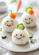 Cute Rice Ball Animals with Carrot and Cucumber Decorations