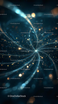 Futuristic Abstract Light Trails and Digital Particles