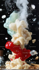Colorful Candy Explosion with Melting Sweets and Splash Effects