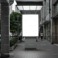 Blank Urban Advertising Billboard on Modern City Street