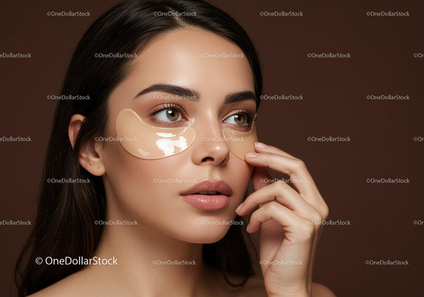 Young Woman Applying under Eye Concealer in Skincare Routine
