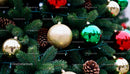 Detailed Christmas tree decorations with colorful baubles