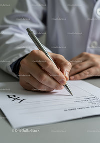 Businessman Signing Contract with Pen in Modern Office Setting