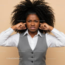 Frustrated Woman Covering Ears with Annoyed Expression