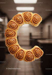 Circle of Cinnamon Rolls with Drizzled Caramel Sauce